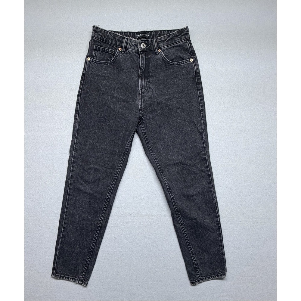 ZARA Women's High Waisted Straight Leg Black Jeans Size 4